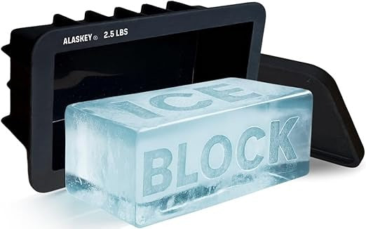 Alaskey® Extra Large Ice Block Mold 2.5 lbs (Single) | Create Perfect Reusable Ice Bricks | Professional Silicone Mold for Crafting Giant Ice Cubes, Ideal for Ice Baths, Coolers, Bartender Accessories